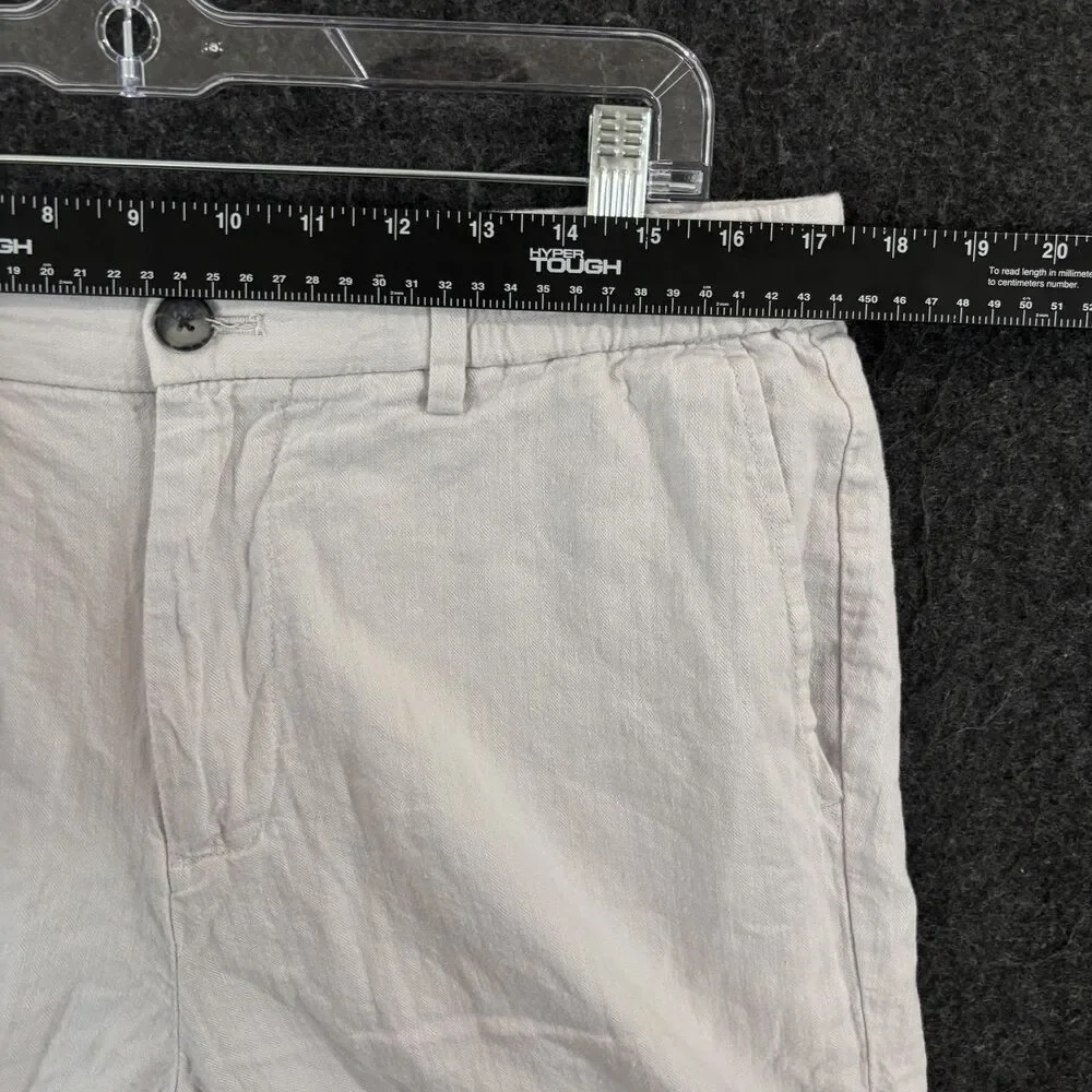 Banana Republic Mason Athletic Tapered Pants Men's 34x30 Gray Linen Chino